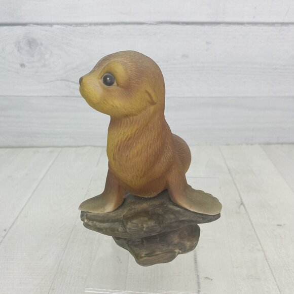 1980's Masterpiece By Homco BABY PUP SEAL 6" Hand Painted Porcelain Figurine - Picture 3 of 12